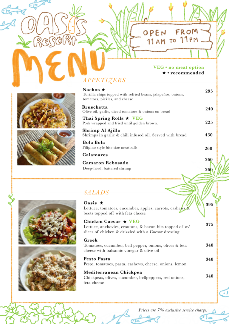 Oasis Menu 1