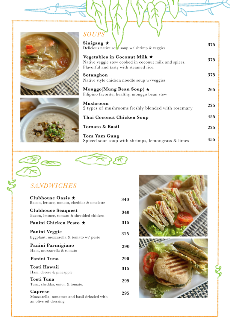 Oasis Menu 2